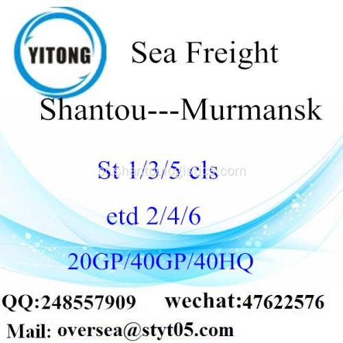Shantou Porto Mar transporte de mercadorias para Murmansk